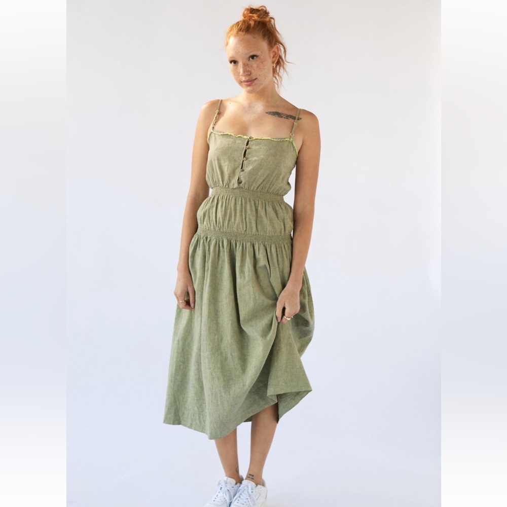 NWT UO Olive Boho Midi Dress